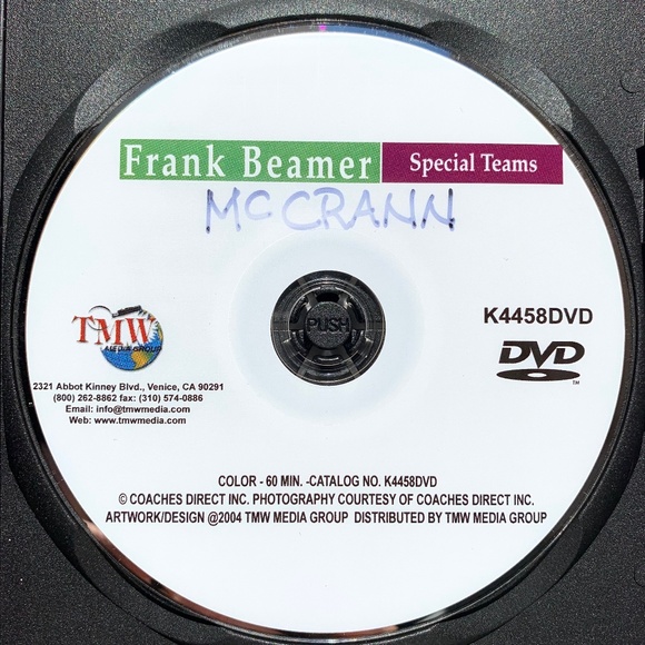 Successful Football Coaching: Frank Beamer - Special Teams DVD UPC 709629044586 - Picture 3 of 3